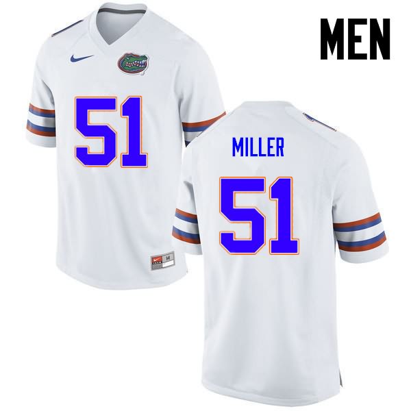 Men's NCAA Florida Gators Ventrell Miller #51 Stitched Authentic Nike White College Football Jersey PJB3565FS